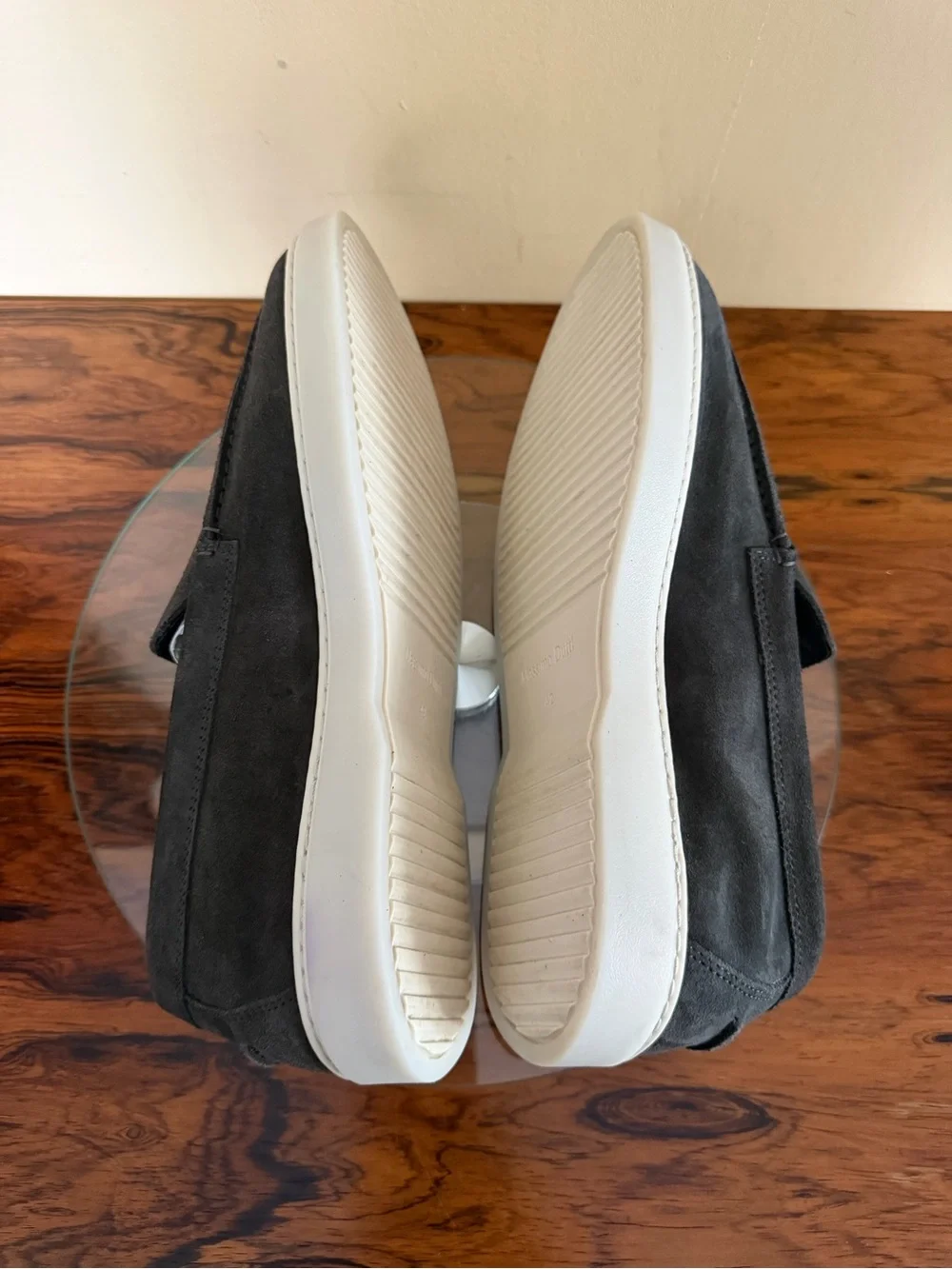 Massimo Dutti Grey Split Suede Leather Loafers - Size US 9